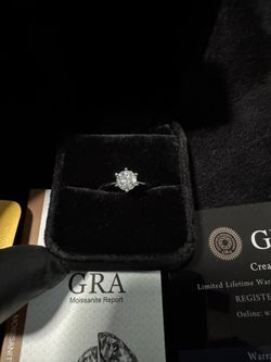 GRA 925 Sterling Silver Moissanite Wedding Ring