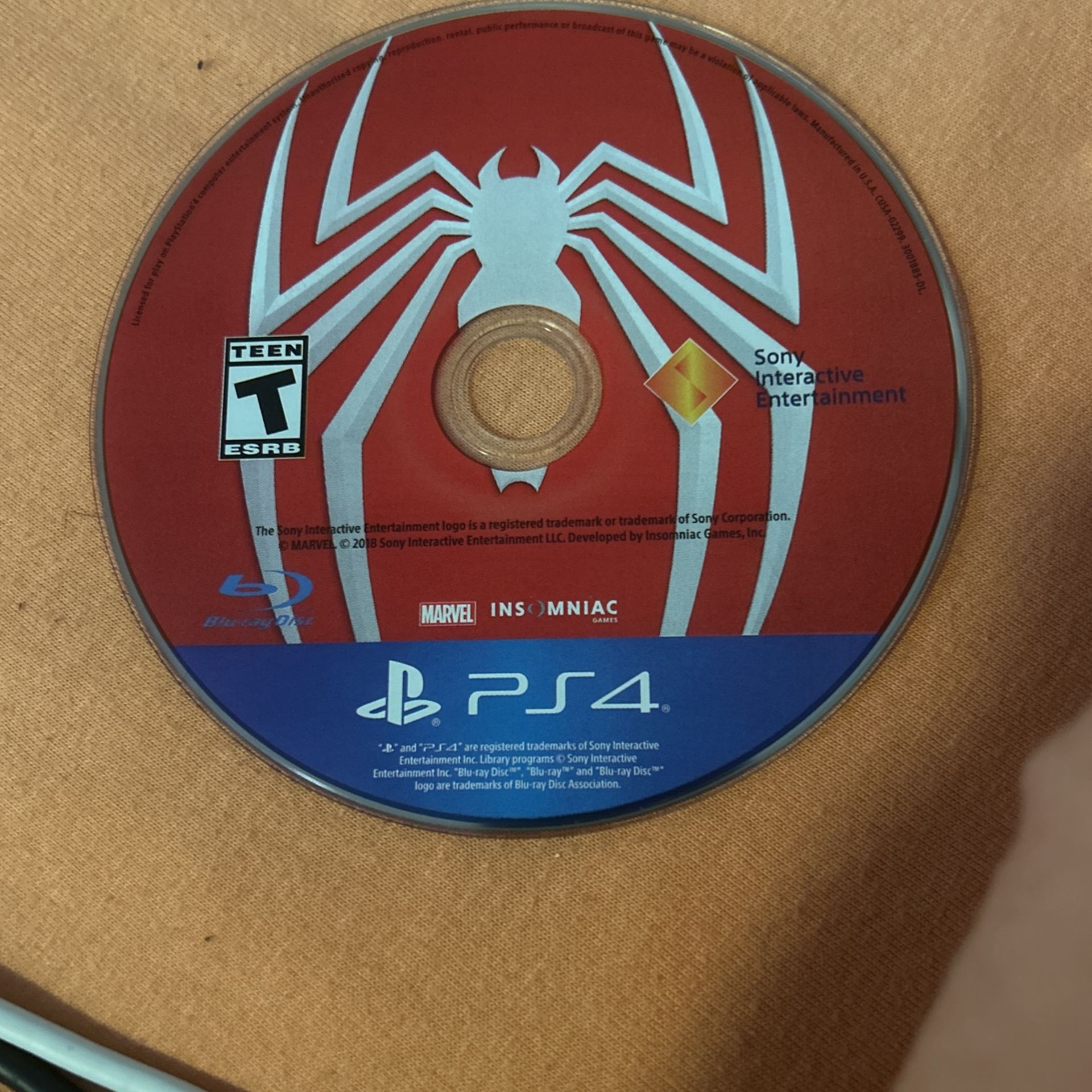 Spider Man For PS4 NO BOX