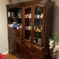 3 Piece Book Case Cabinets Real Wood Two Corner Case