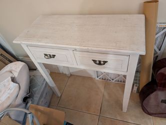 Rustic Distressed White 2-Drawer Console / Entryway Table