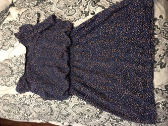 Navy blue and brown dress