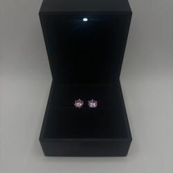 Vvs1 Pink Moissanite Earrings With Real 925 Silver 