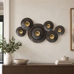 LuxenHome 28.27-in W x 8.27-in H Metal Trees Abstract Wall Sculpture ,A1813