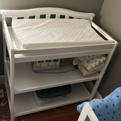 Wooden Change Table  With Changing Pad 