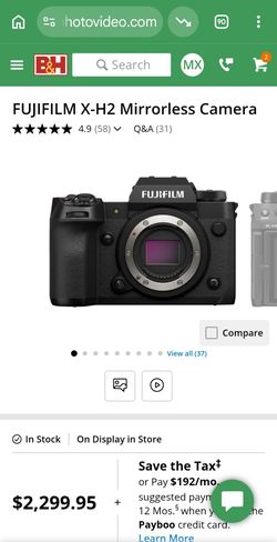 Brand new FUJIFILM X-H2 Mirrorless Camera