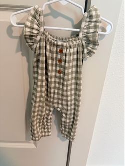 0-3 month gingham romper