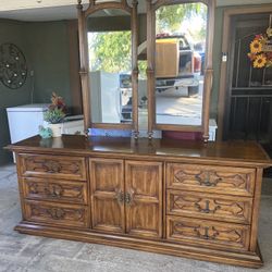 Gorgeous Long Dresser With Mirror 