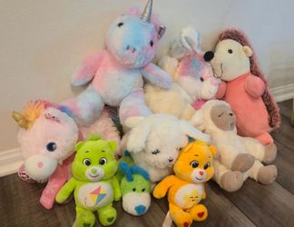 Large Lot of Adorable Plush Stuffed Animals (Care Bears, Unicorns & More!)