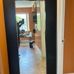 Large Black Framed Floor Mirror – Modern Full-Length, Perfect Condition