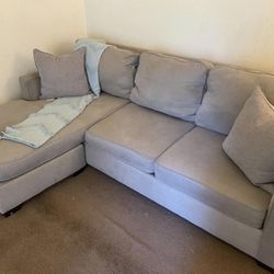 Beige Modern Reversible Sectional Sofa