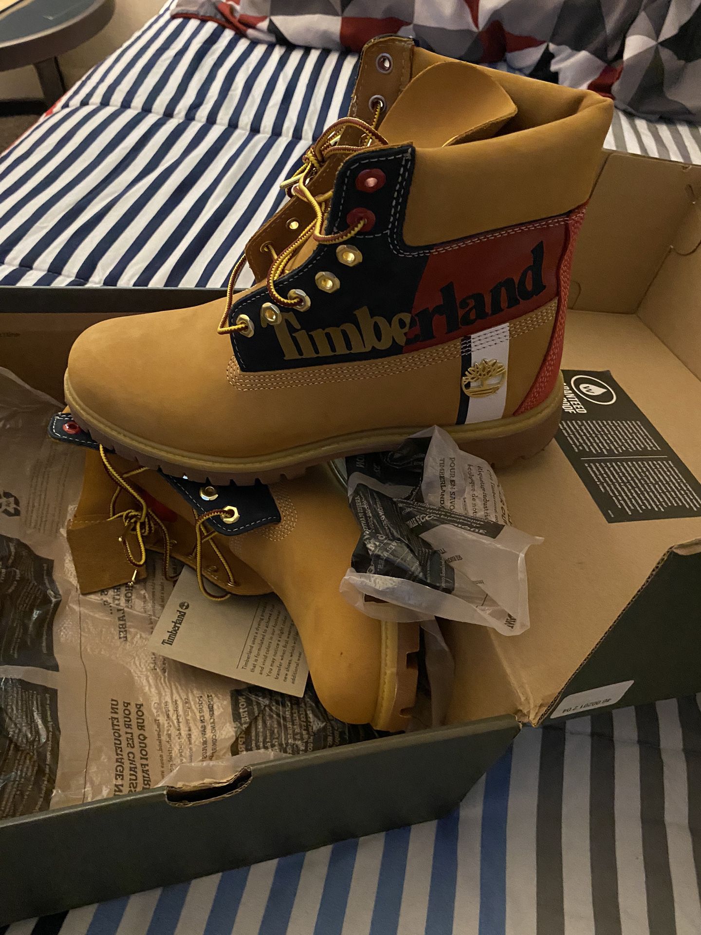 længes efter midlertidig Nordamerika TIMBERLAND PREMIUM WATER PROOF BOOT FOR MEN WHEAT NUBUCK RED & BLUE TIMBERLAND  BOOTS for Sale in Rochester, NY - OfferUp