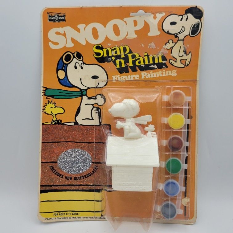 Vintage Snoopy Peanuts Paint By Number 1965 Snap N Paint Unused
