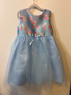 Girls’ Blue Floral Tulle Dress & Matching Jacket Set – Blueberi Boulevard