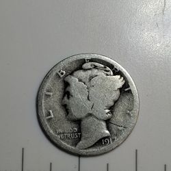 1917 Silver Mercury Dime 