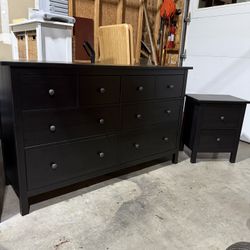 IKEA Hemnes 8 Drawer Dresser + Matching Nightstand 