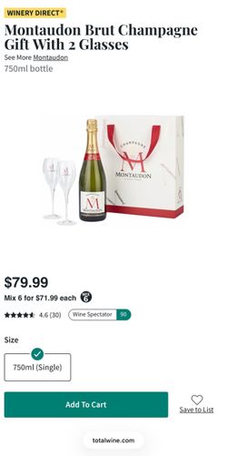 Montaudon Brut Champagne Gift With 2 Glasses