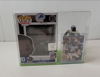 333PAC-BARRY SANDERS: Pop! Football #81 Detroit Lions / 1991 4.5" #20 Starting Lineup  /  Card: Living Legend #20 Barry Sanders