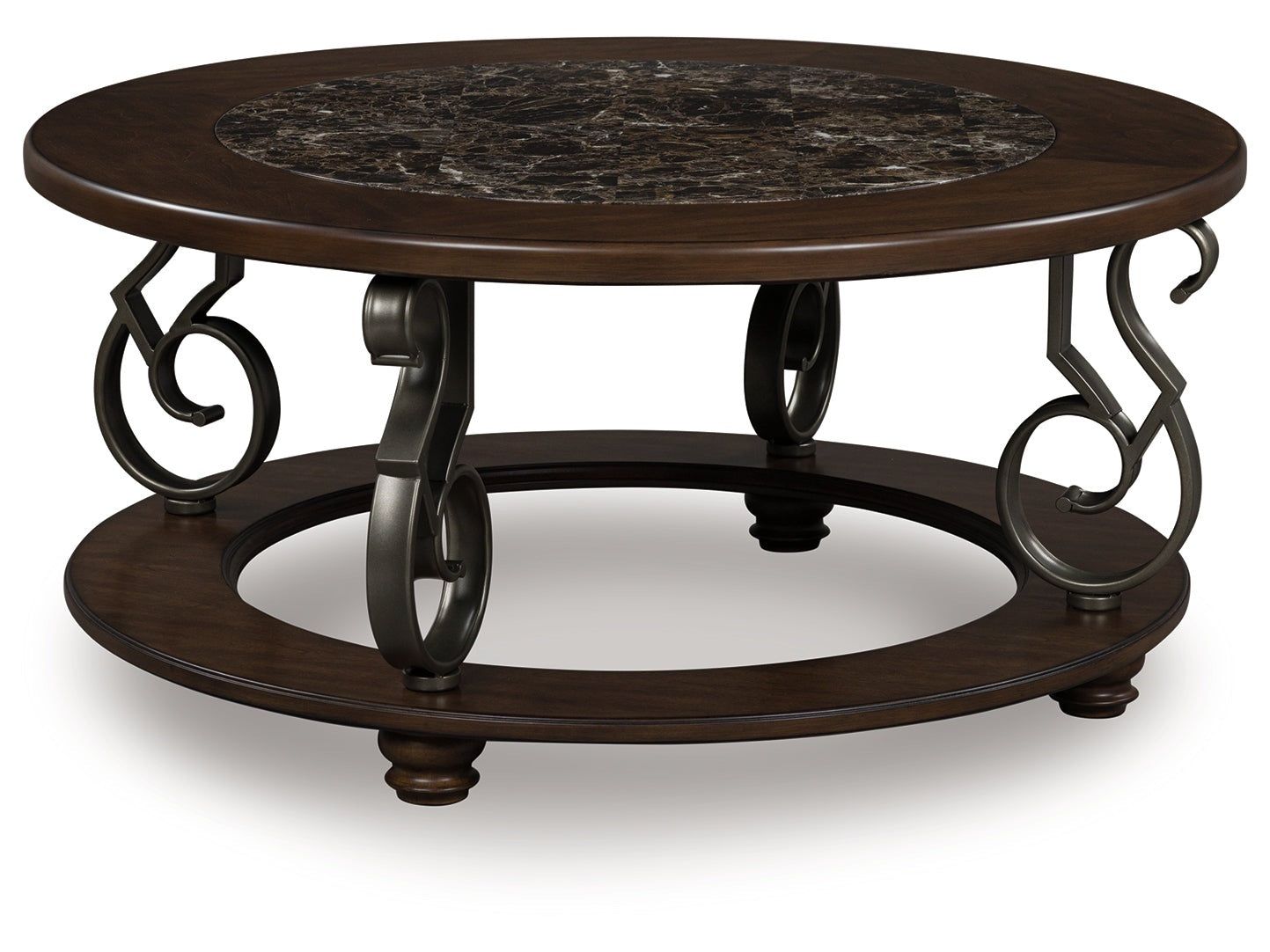 Frallyn Dark Brown Round Cocktail Table