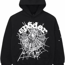black and white sp5der hoodie