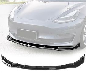 17-23 Tesla Model 3 Front Bumper Lip 3PC Gloss Black