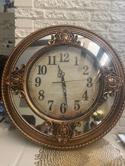 Large Ornate Gold Wall Clock 26”