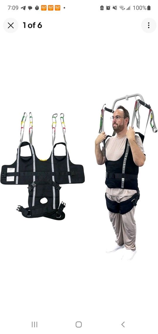 🩺 Brand New Ehukon Full Body Patient Lift Sling with Head & Back Support – Size L