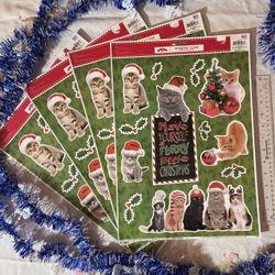 Christmas Kitty Window Clings Stickers