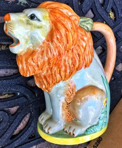 Andrea west made in Italy large majolica art pottery water pitcher