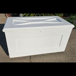 Wooden Chest On Wheels, Cedar Inside
