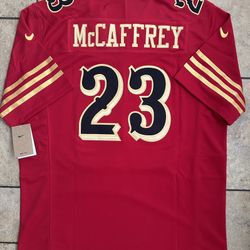 49ers CMC McCaffrey Red rivalries Jersey Stitched Limited 
