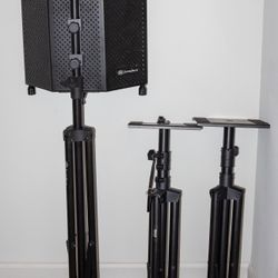 Home Studio Recording Setup – Mic Shield, Pop Filter + Monitor Stands