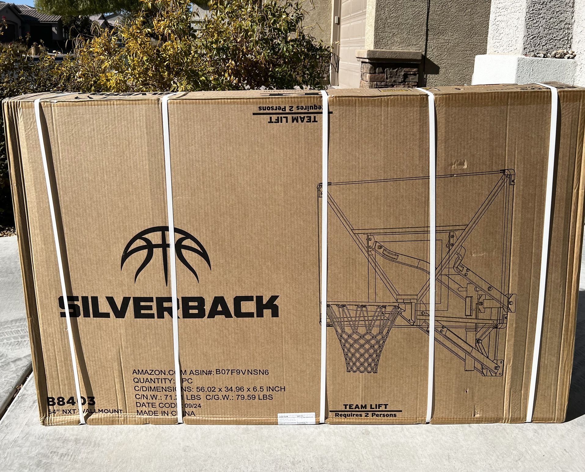 Silverback NXT 54" Wall Mounted Adjustable-Height Basketball Hoop With QuickPlay Design