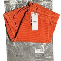 NWT Authentic UGG Women's Averey Pants Size M  Mars Orange Cotton Corduroy Fall