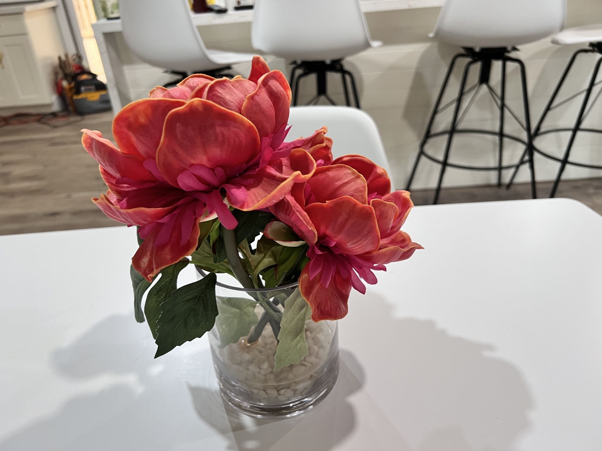 Synthetic Peony Flower ๐บ With Vase