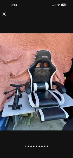 GT RACING GTWD-200 Gaming Chair W Footrest, Height Adjustable Office Swivel Recliner office