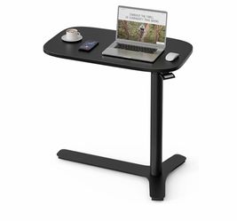 Overbed Bedside Table Desk with Hidden Casters