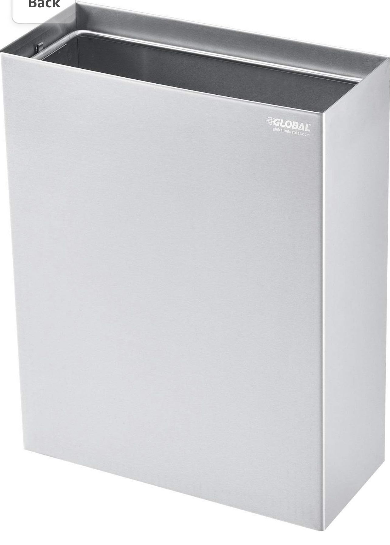 (4) 6-2/5 Gallon Wall Mounted Stainless Steel Trash Cans