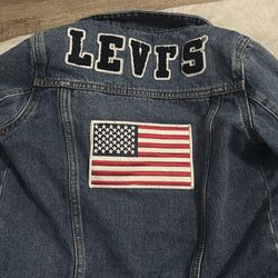 Kids Levis jean jacket American flag
