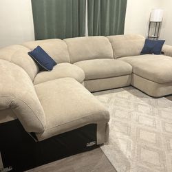 Dual-Power Reclining 5-Piece Sectional with Adjustable Base Chaise