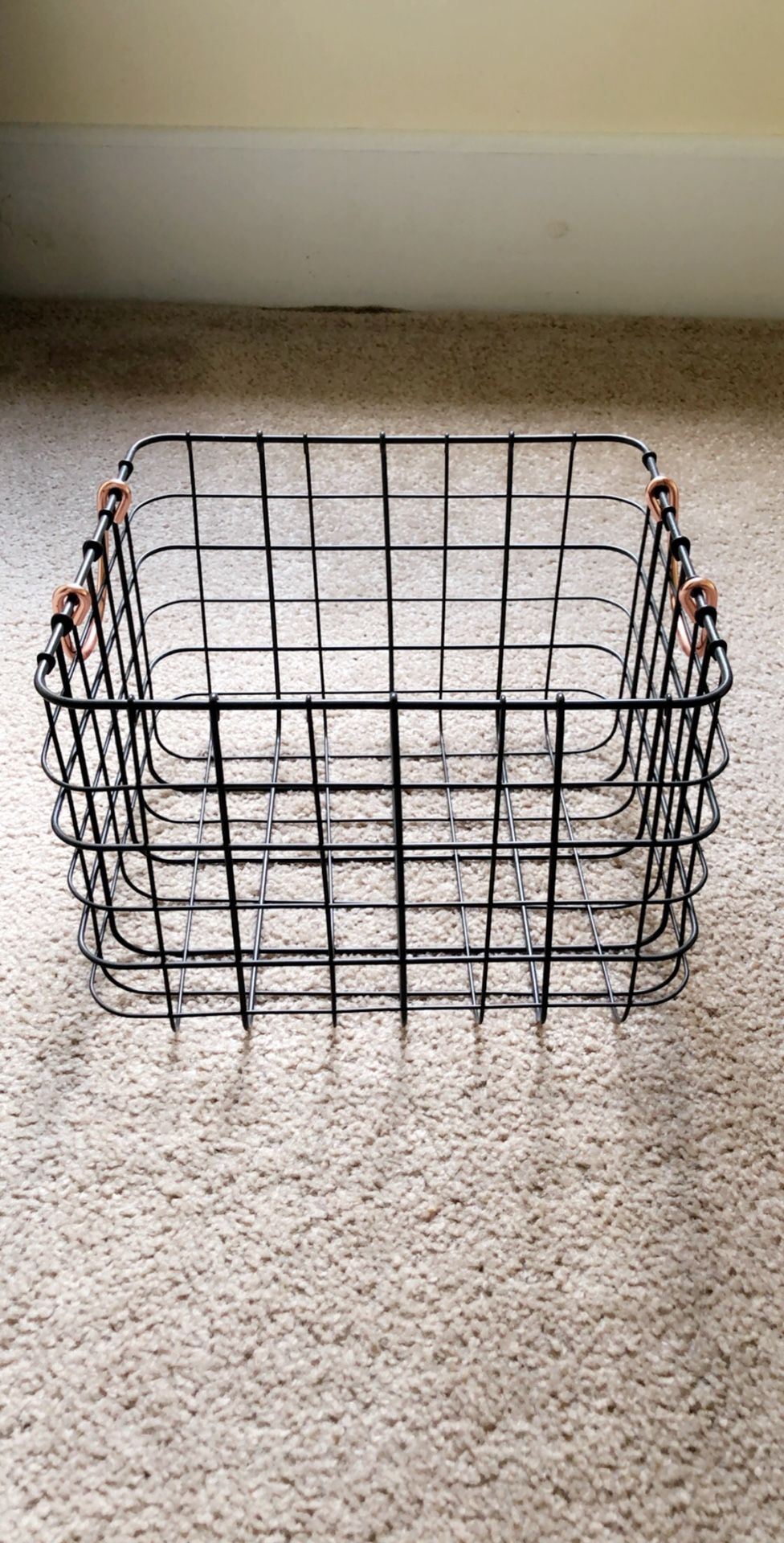 Modern Wire Basket Gray/Rose Gold 11L x 10W x 8H