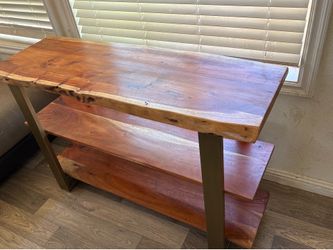 TV Stand  authentic Slab Wood beautiful measures 4 ft across