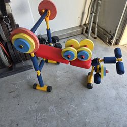 Kids Bench Press And Dumbells