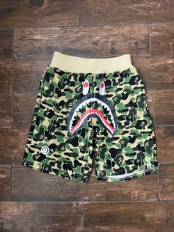 green camo bape shorts