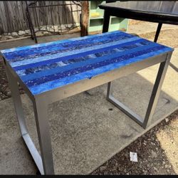 Blue & Silver Craft Table 