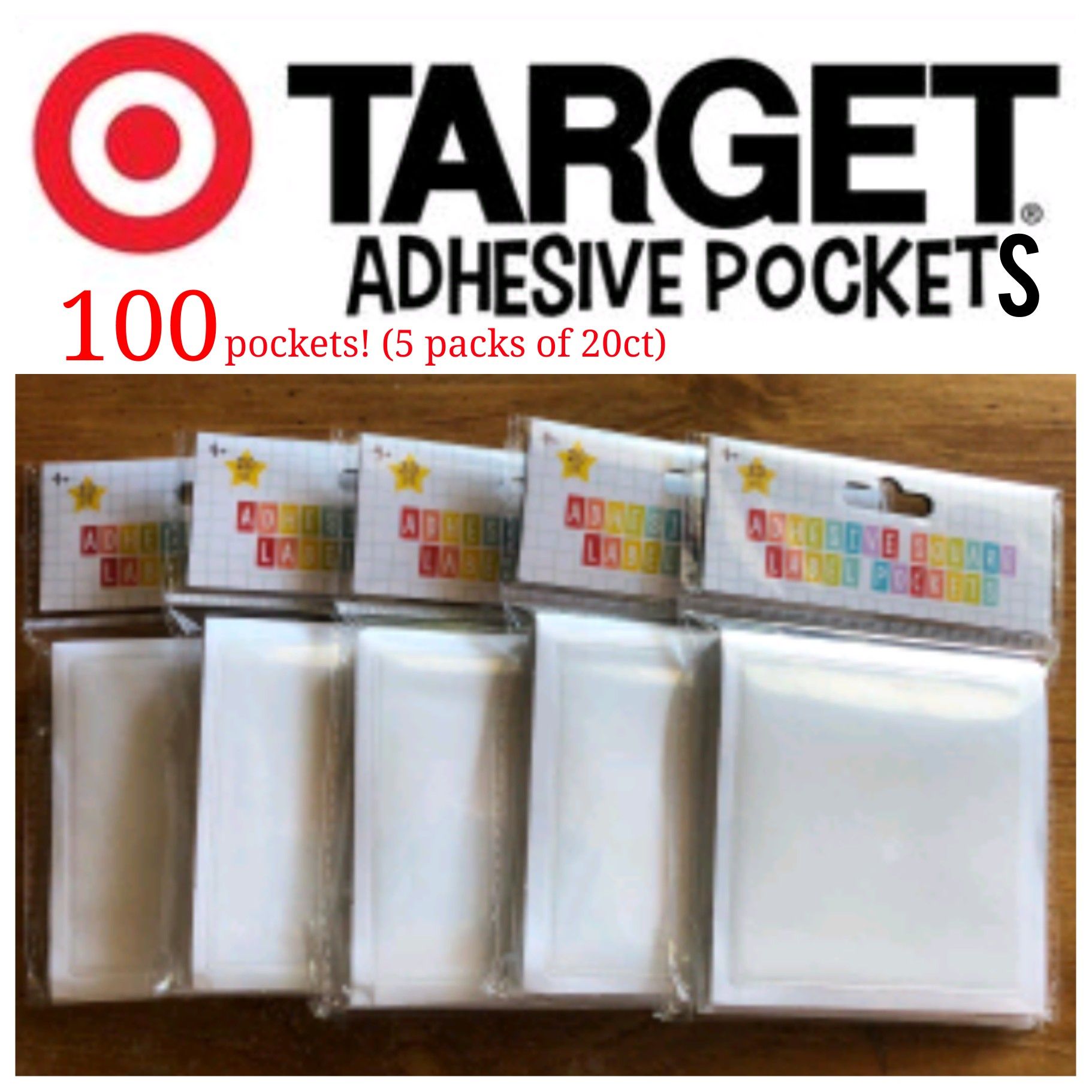 100ct Adhesive Square Label Pockets!