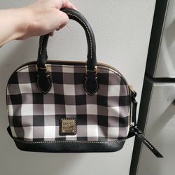 Dooney & Bourke black and white checkered purse red interior