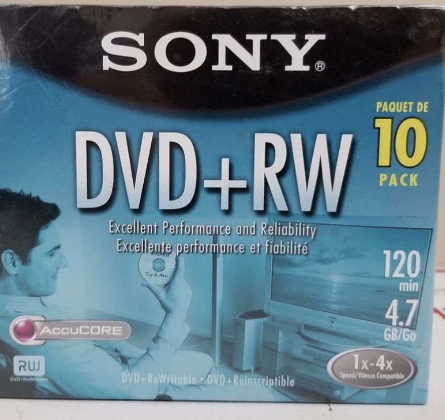 ••NEW•• Sony DVD +RW Sealed 10 Pack