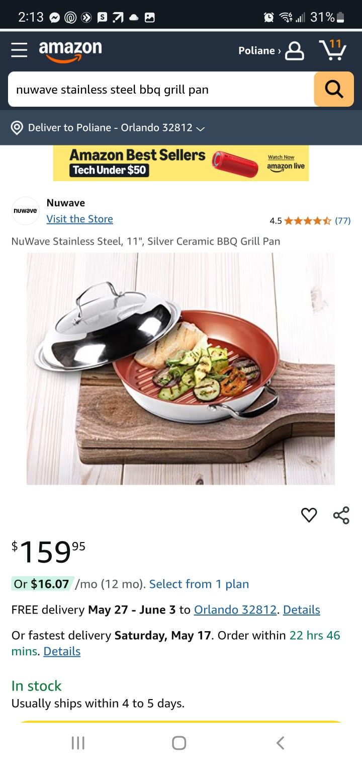 Nuwave Stainless Steel BBQ Grill Pan.
