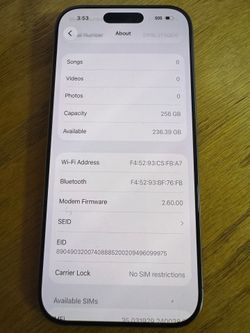 Unlocked iPhone 16 Pro Max 256gb gray