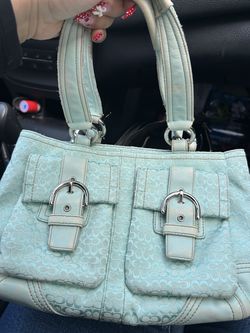 Coach teal tote